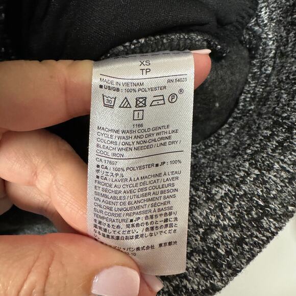 Banana Republic Black Gray Tweed Double Breasted Zip Up Moto Jacket Size XS - Picture 5 of 7